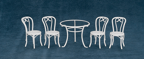 Table and Chair Set, 5 pc., White